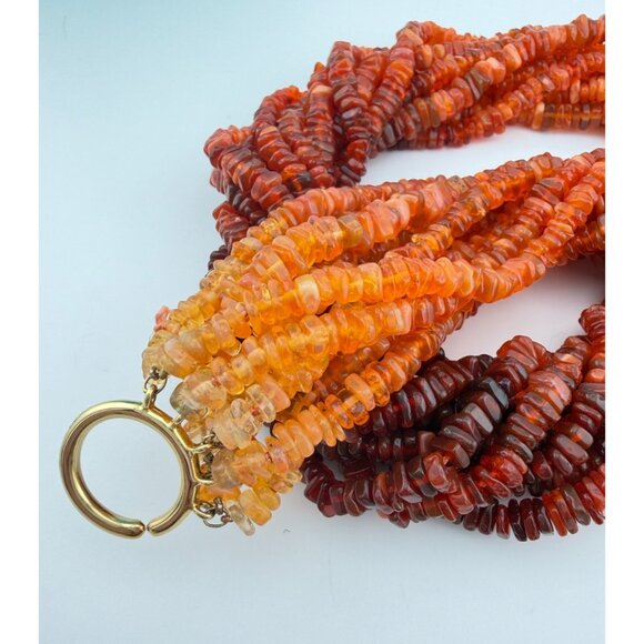 Vtg. Tiffany & Co. 18k Fire Opal Torsade Necklace by Paloma Picasso Yellow Gold - Picture 7 of 9